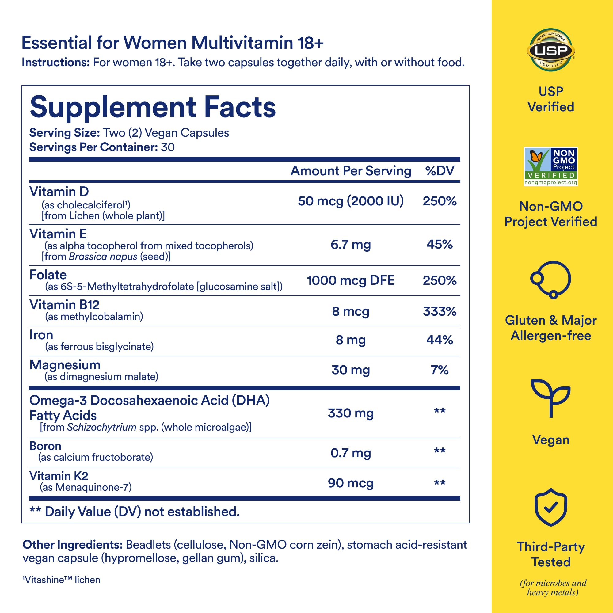 Ritual Multivitamine 18+ – Vitamine D3 issue de lichen pour le soutien osseux potentiel.