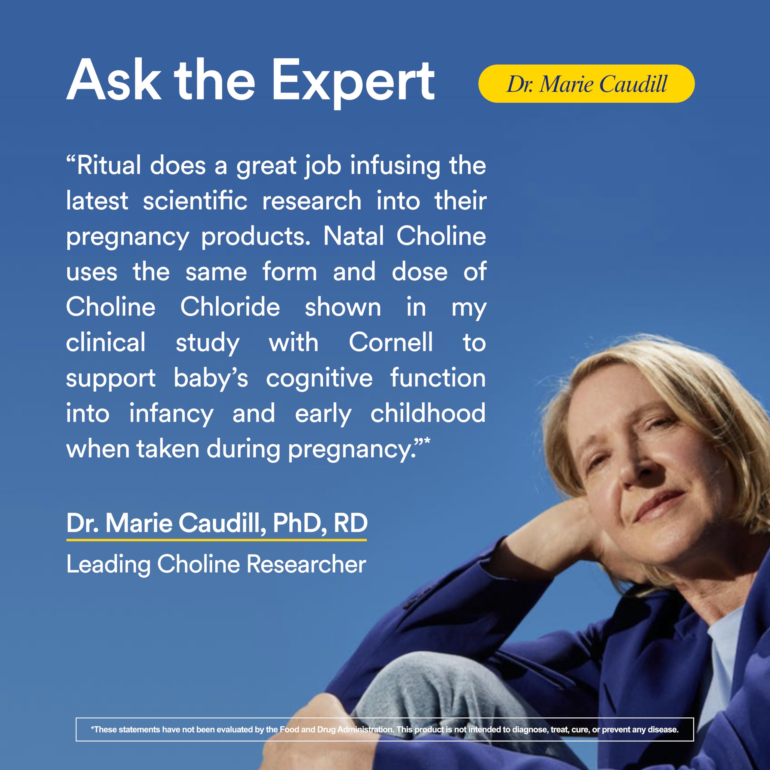 Ritual Natal Choline—certifications: badge Clean Label Project et vérification Non-GMO.