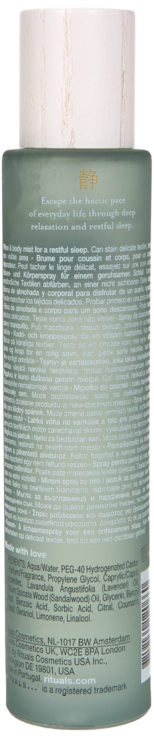 RITUALS Jing Sommeil: brume appliquée sur le linge pour favoriser le calme.
