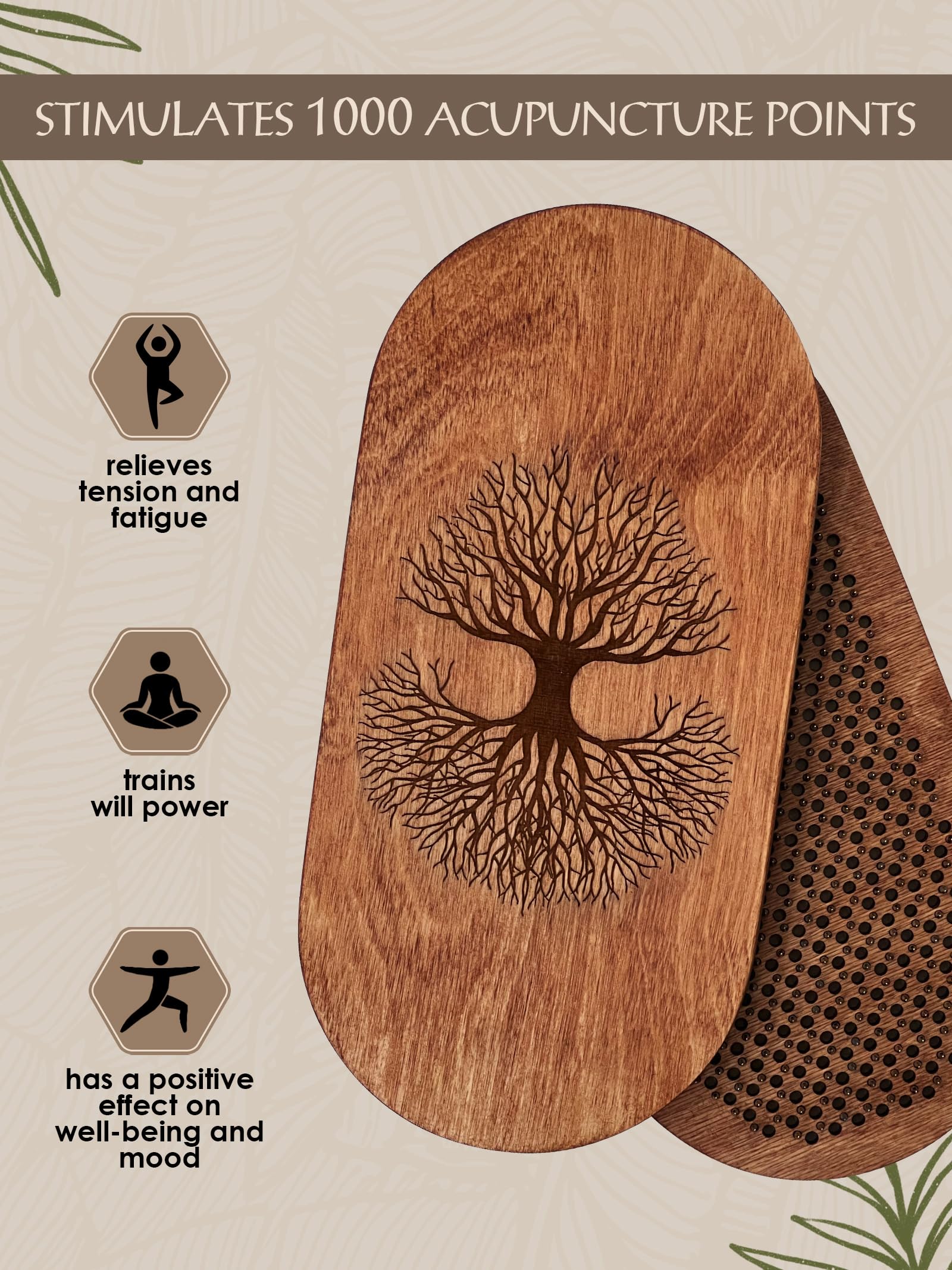 Rizone planche bois chêne avec clous pour stimulation précise