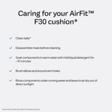 Coussin AirFit F30 en contact minimal sous le nez.