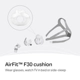 Coussin en silicone doux pour AirFit F30, douceur au toucher.