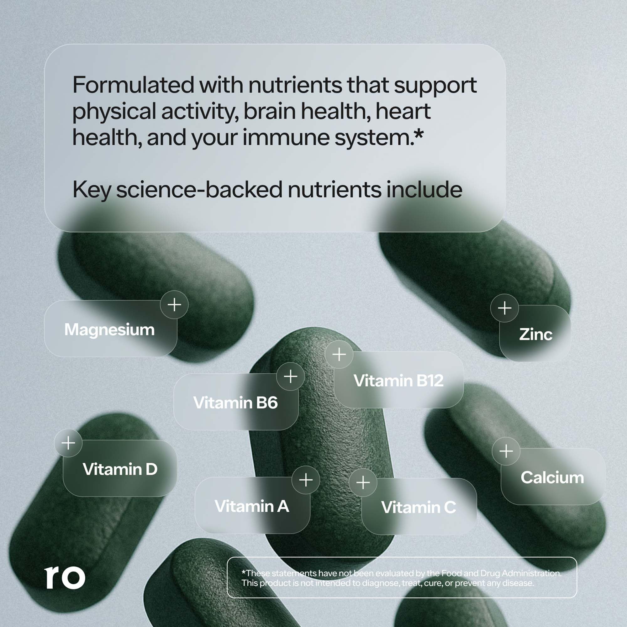 Étiquette du produit Ro Multivitamine Quotidienne pour Homme détaillant les vitamines et minéraux.