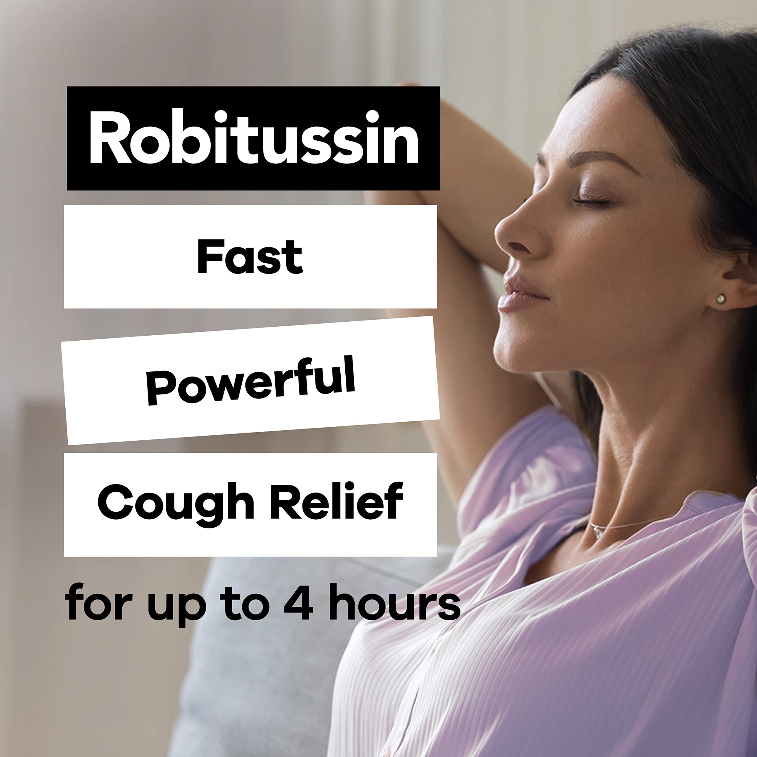 Robitussin-etiquette-emballage – informations claires sur dosage et usage.
