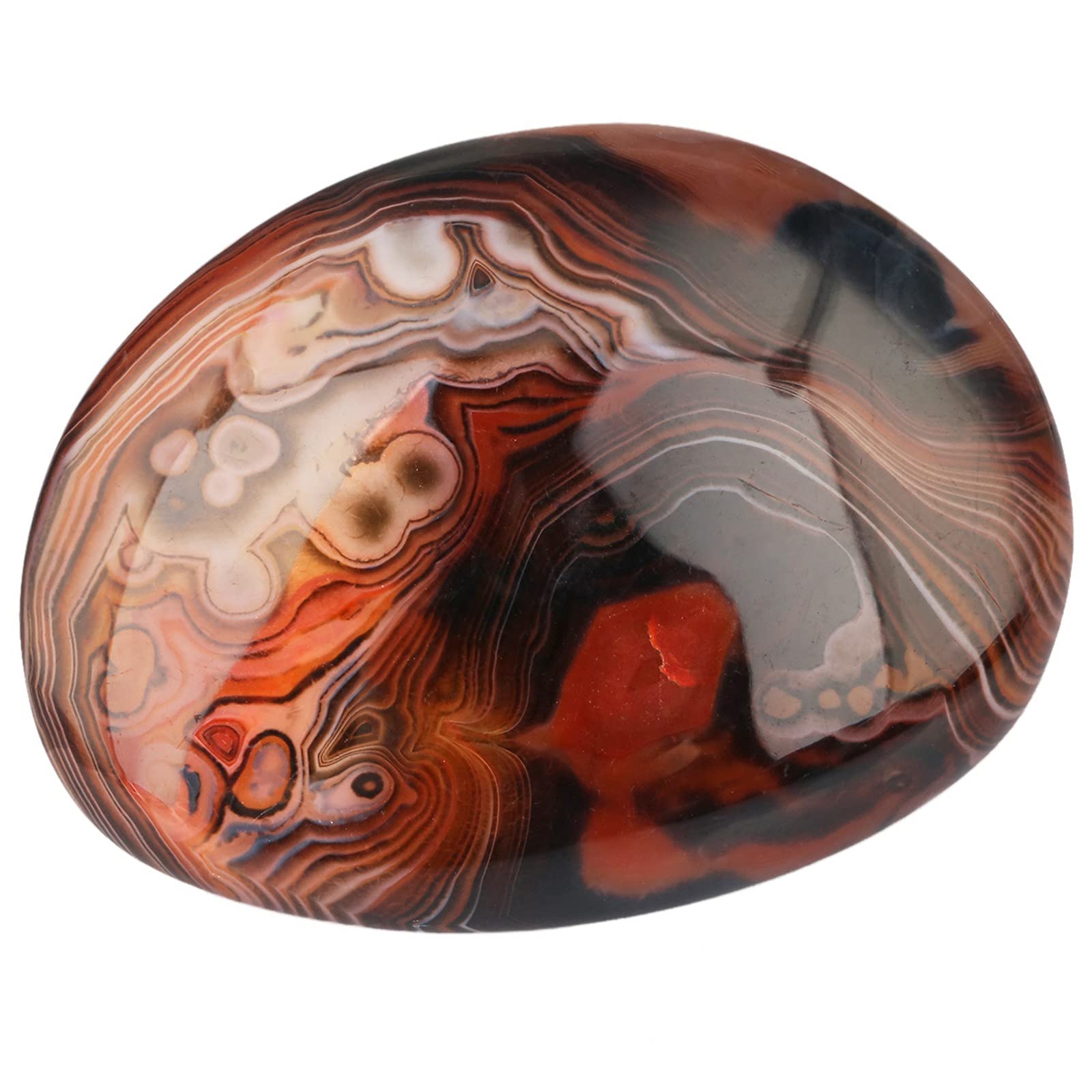 Rockcloud agate bandee pierre-palmier polie pour calmer l esprit et favoriser la concentration.