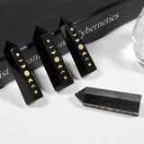 Rockcloud baton cristal obsidienne phases lunaires, utile en Reiki pour canaliser l'énergie