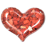 Rockcloud jaspe rouge cœur poche détail, pierre de poche pratique pour toucher.