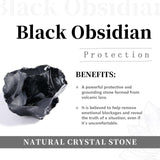 Rockcloud pendule obsidienne noire – gros plan sur la pierre naturelle.
