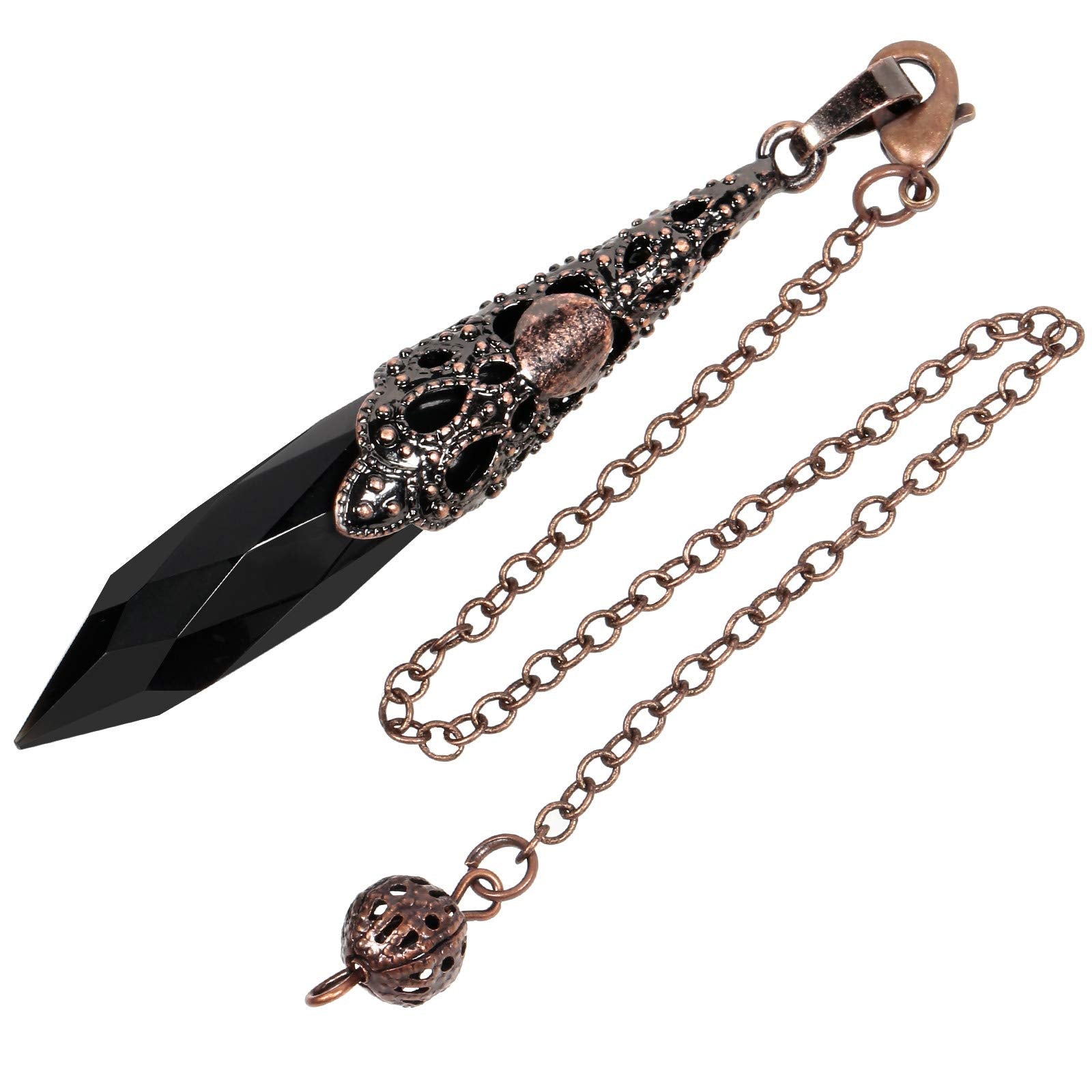 Rockcloud pendule obsidienne noire – vue générale pour la divination et la concentration.