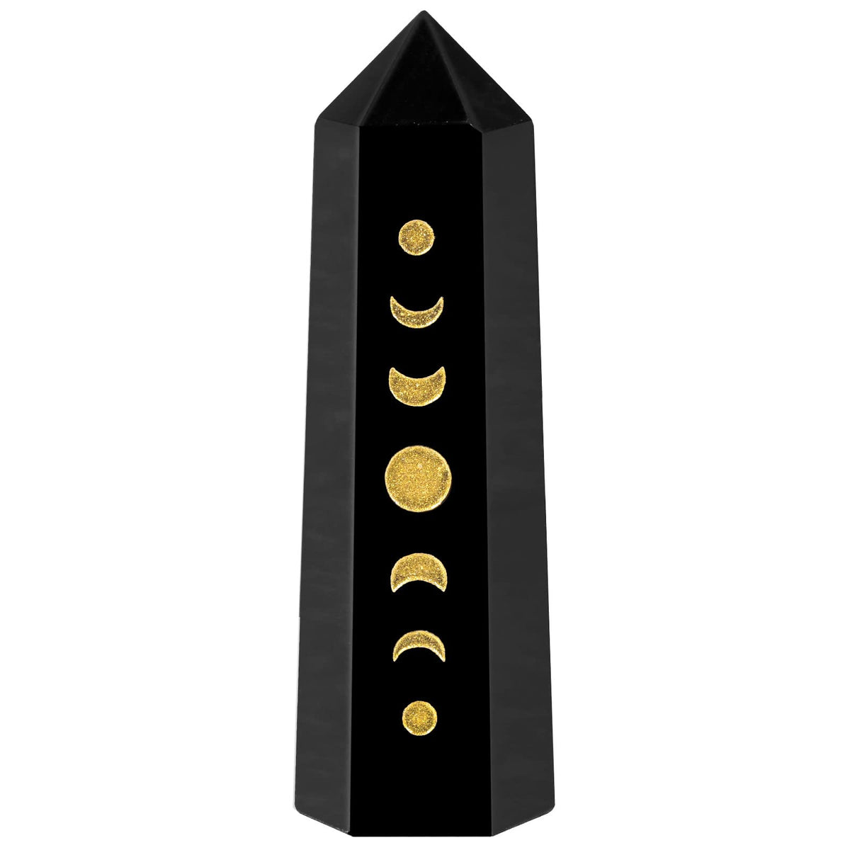 Rockcloud pointe cristal lune gravée, idéal pour méditation et centrage émotionnel