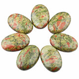Rockcloud unakite pierre oval worry stone couleurs: équilibre émotionnel et harmonie visuelle.