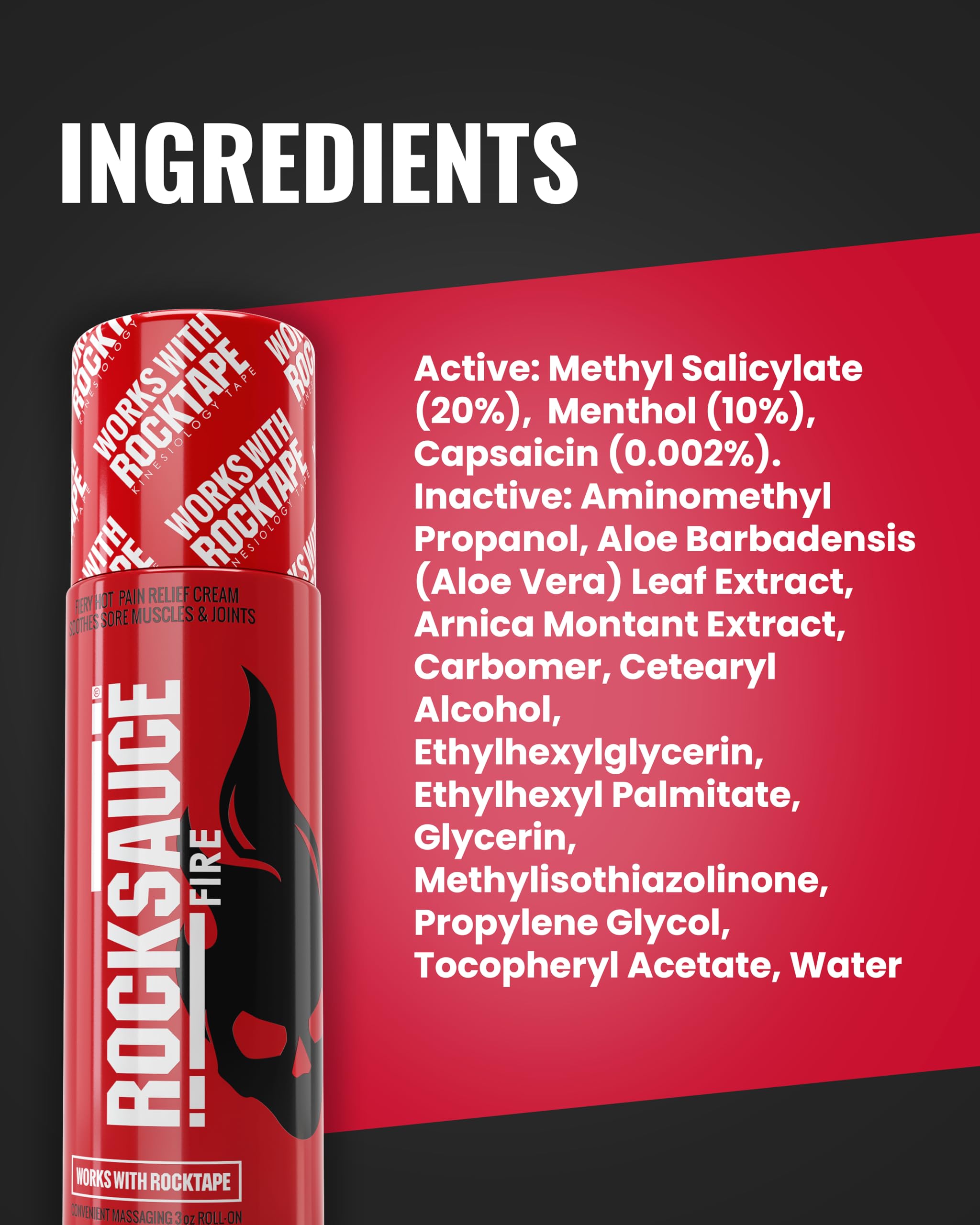 RockSauce Fire soulage les muscles et les articulations du dos et autres zones.