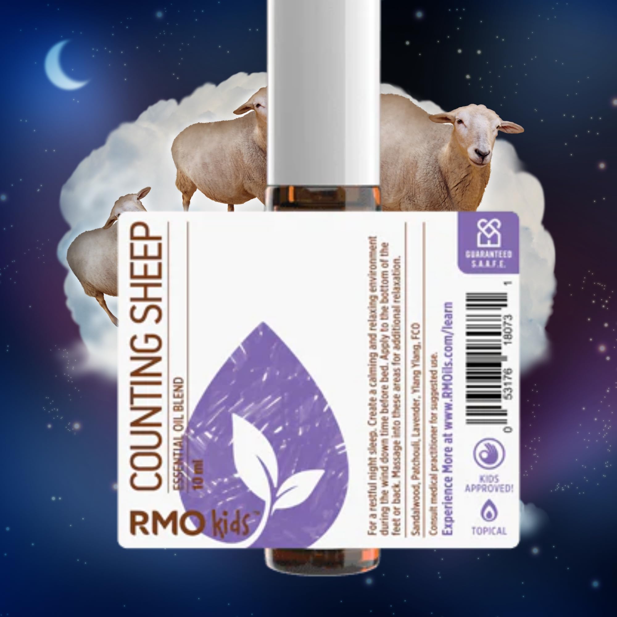 Rocky Mountain Oils Counting Sheep roll-on prêt à l’emploi pour la routine nocturne.