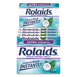 Rolaids boite 12 rouleaux pastilles mastiquables menthe, à emporter facilement