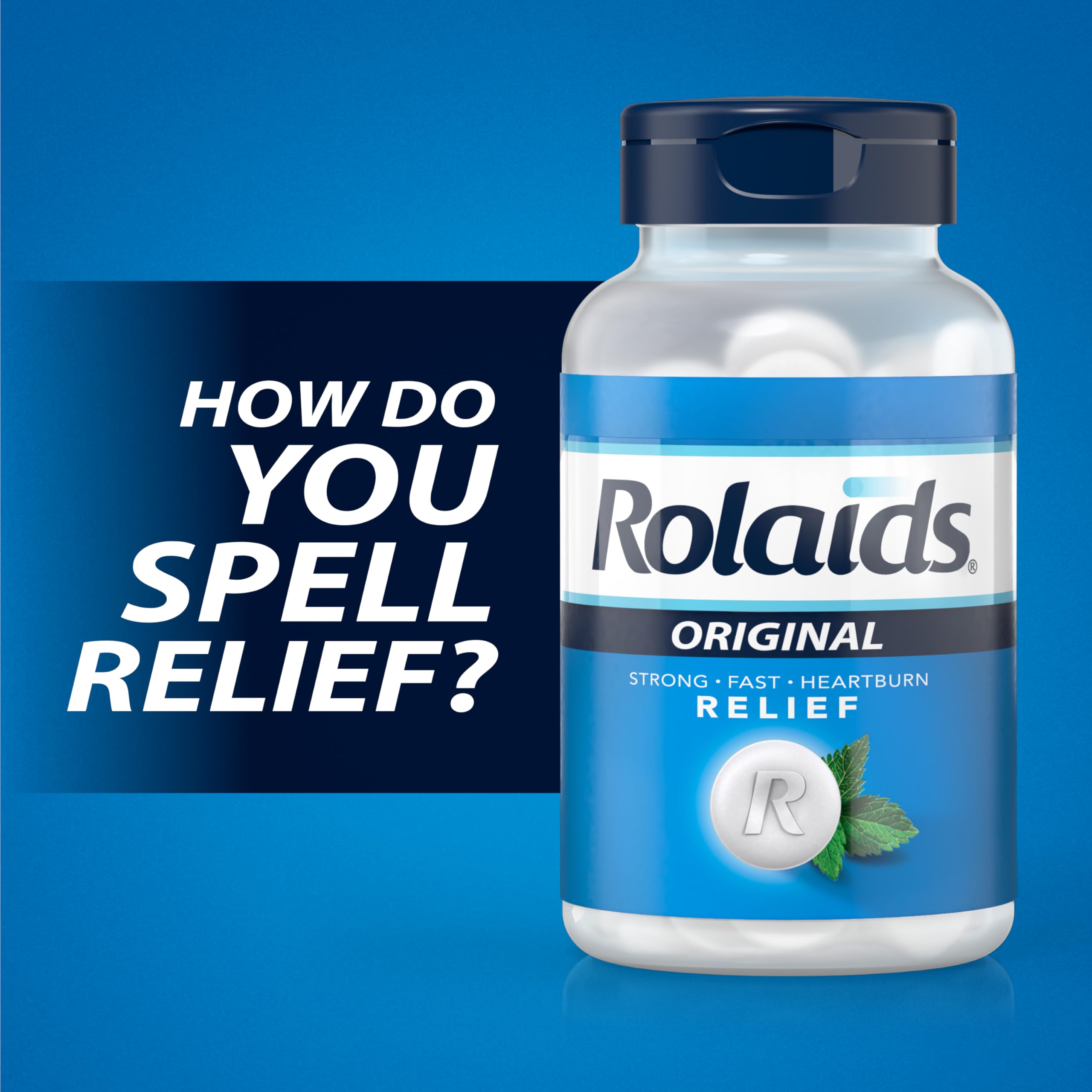 Bouteille Rolaids Originale menthe, format pratique et facile à emporter.
