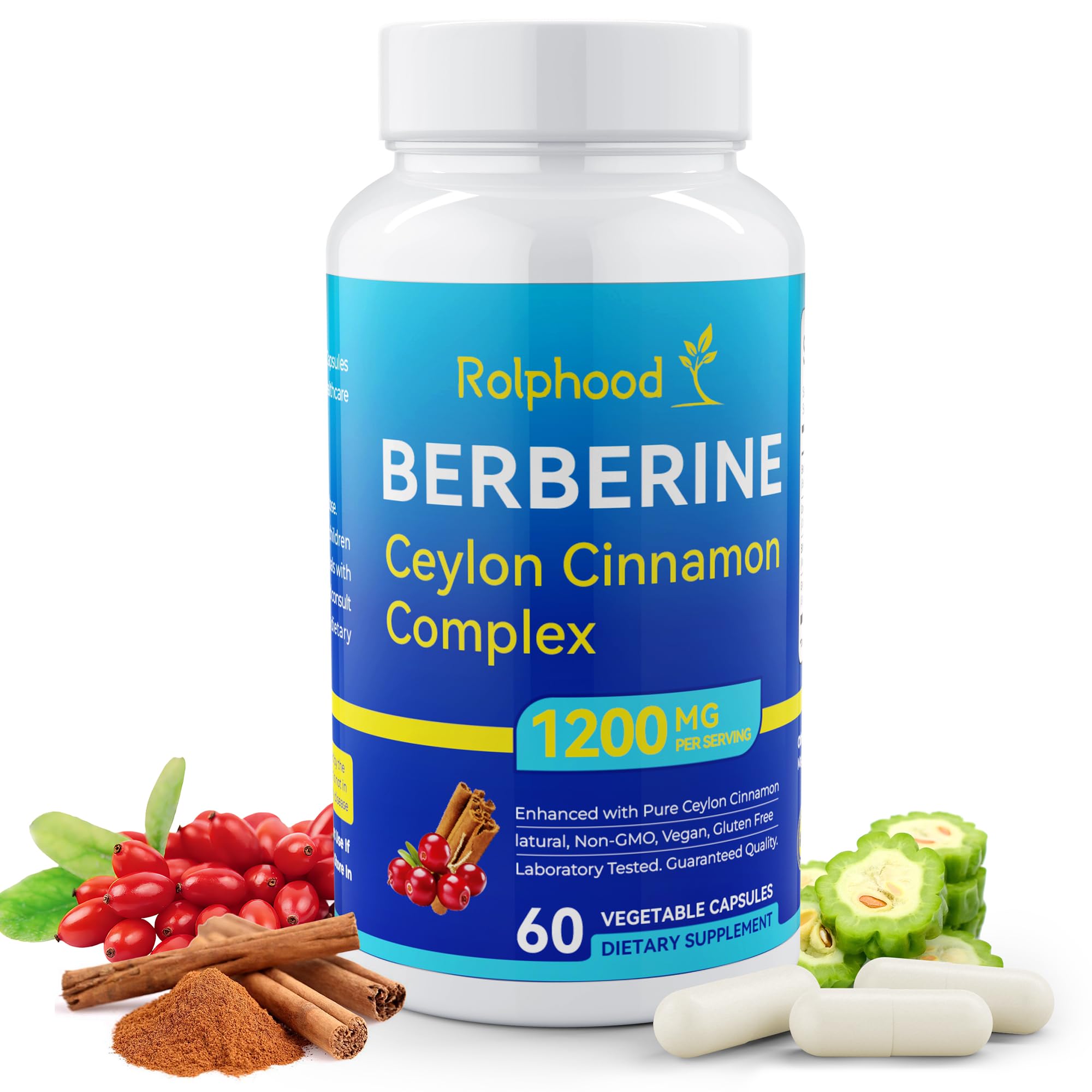 Rolphood Berberine Cannelle de Ceylan – bouteille prête à l'emploi pour routine quotidienne.