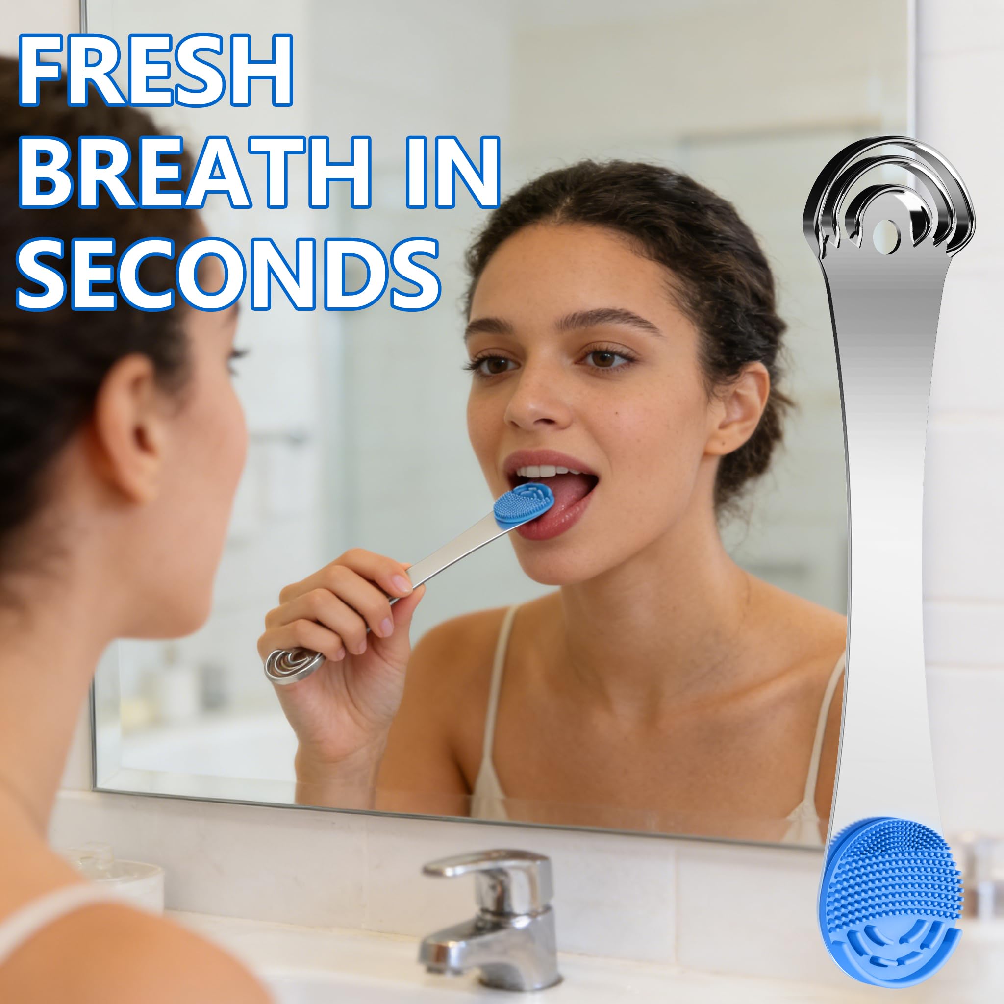 ROMALOVE brosse-langue silicone douce pour zones sensibles et douceur d’utilisation
