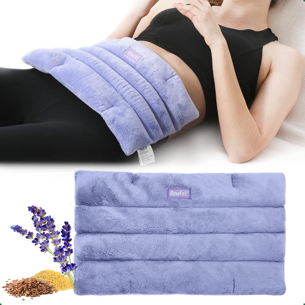 Romfox coussin chauffant micro-ondes: soulagement ciblé pour le cou et les épaules.