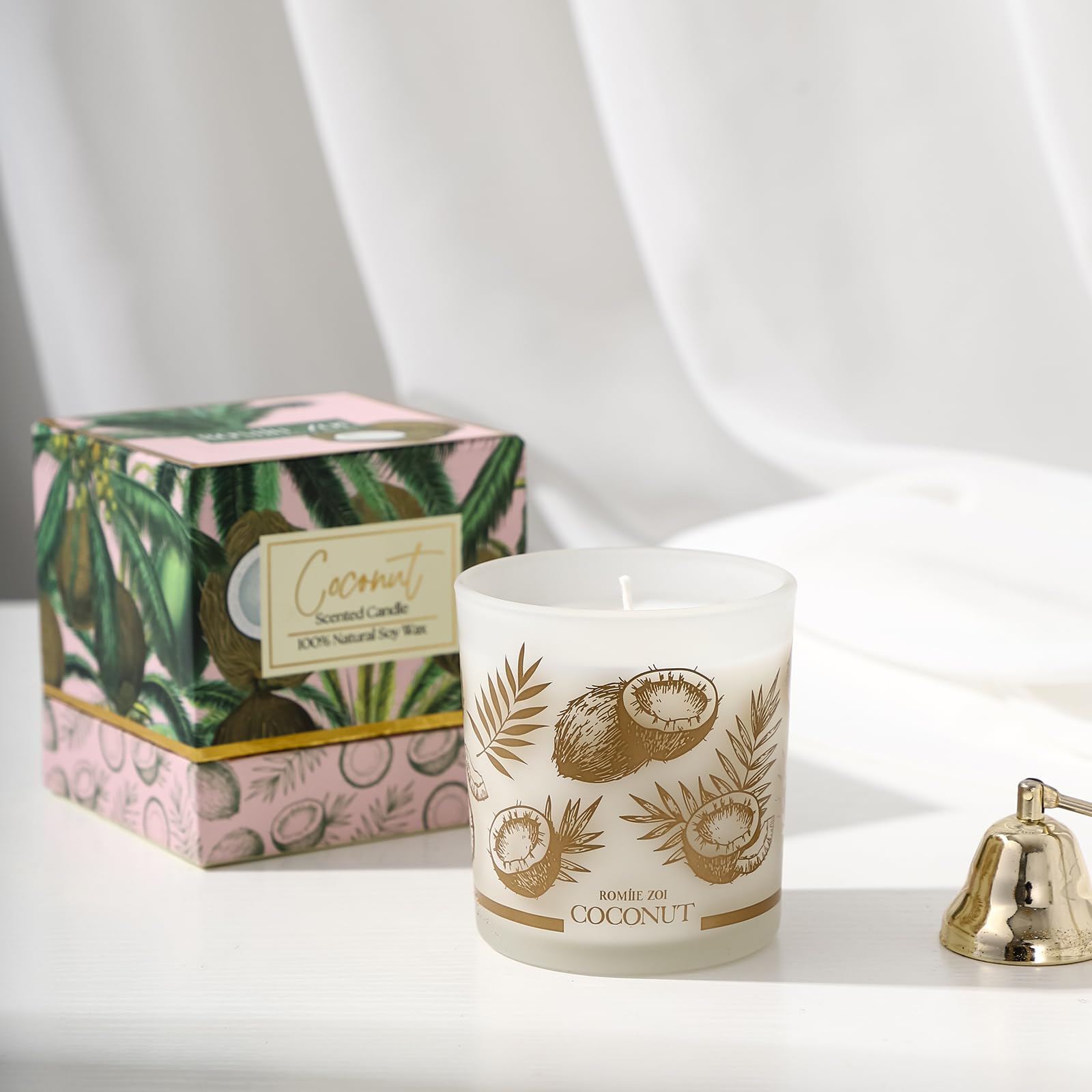 ROMIIE ZOI Bougie Coco – cire de soja naturelle et combustion propre.