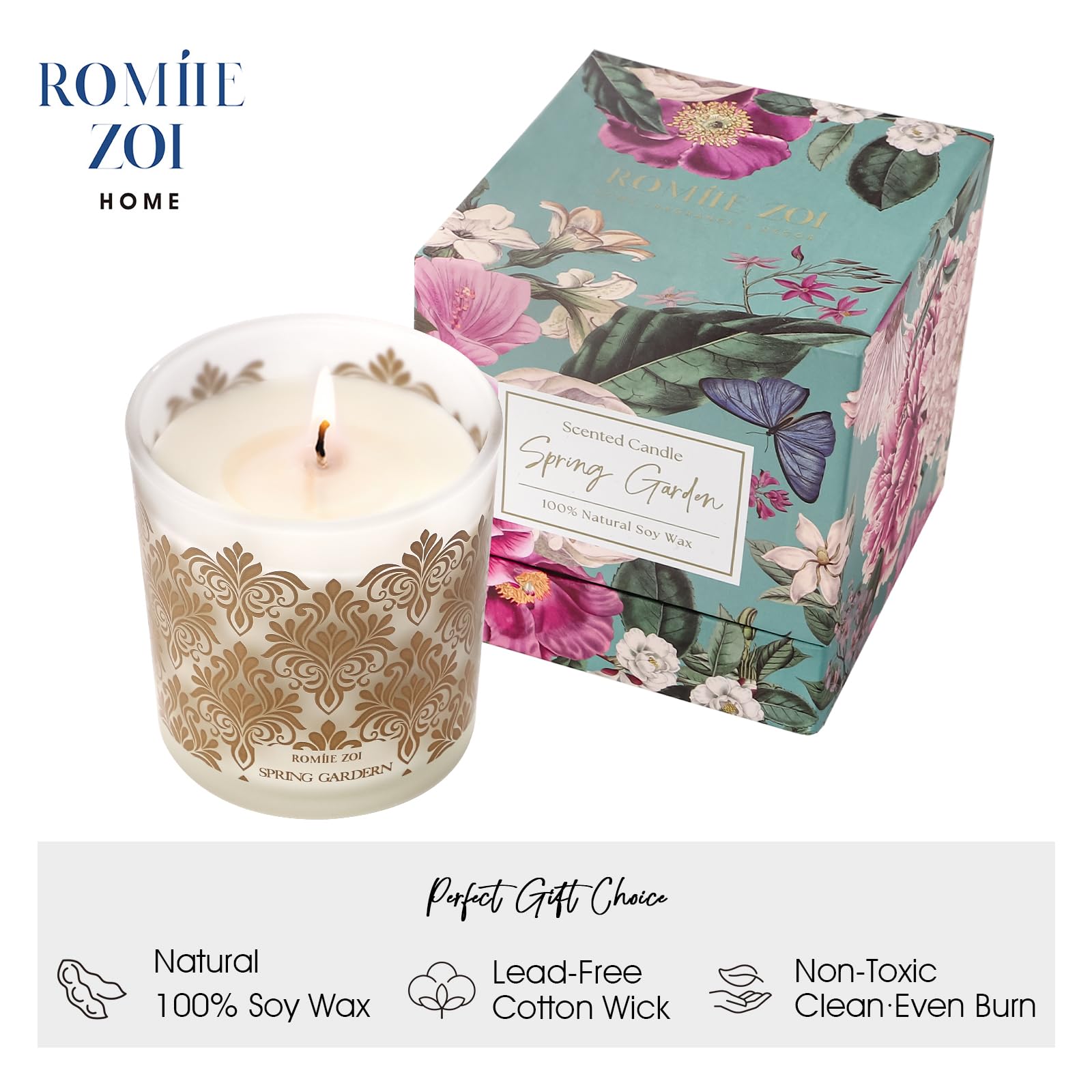 ROMIIE ZOI Bougie soja fil coton naturel – combustion propre et durable pour votre espace.