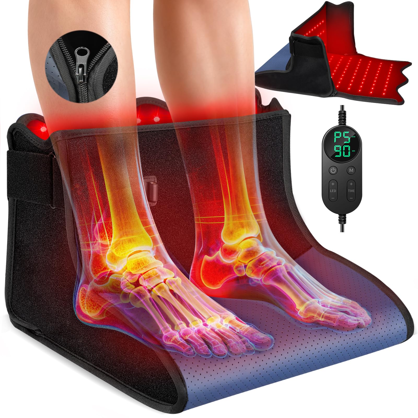 ROMISA Botte: lumière rouge couvrant les pieds, session à domicile.