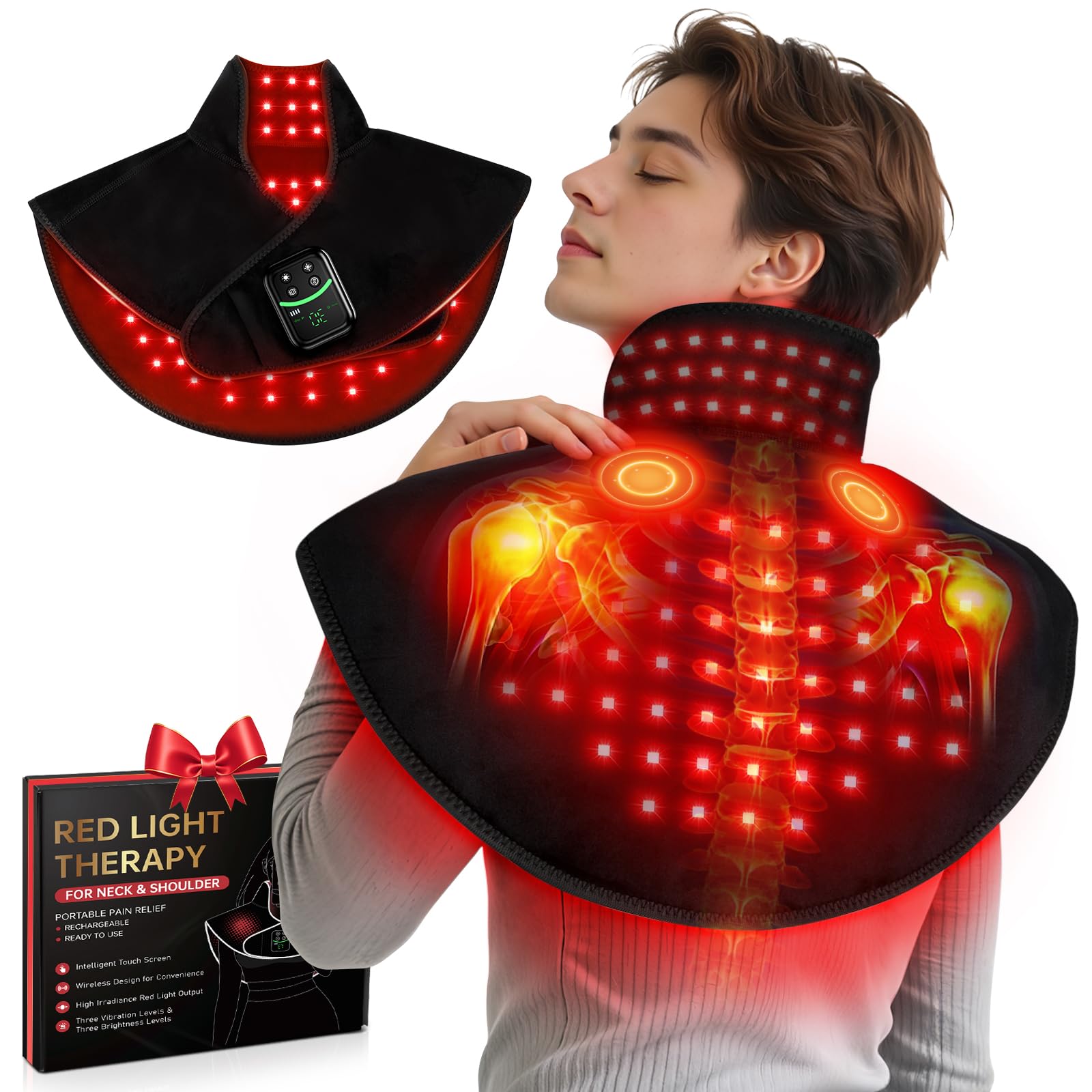 ROMISA cou therapie lumiere rouge sans-fil pour détendre le cou et les épaules