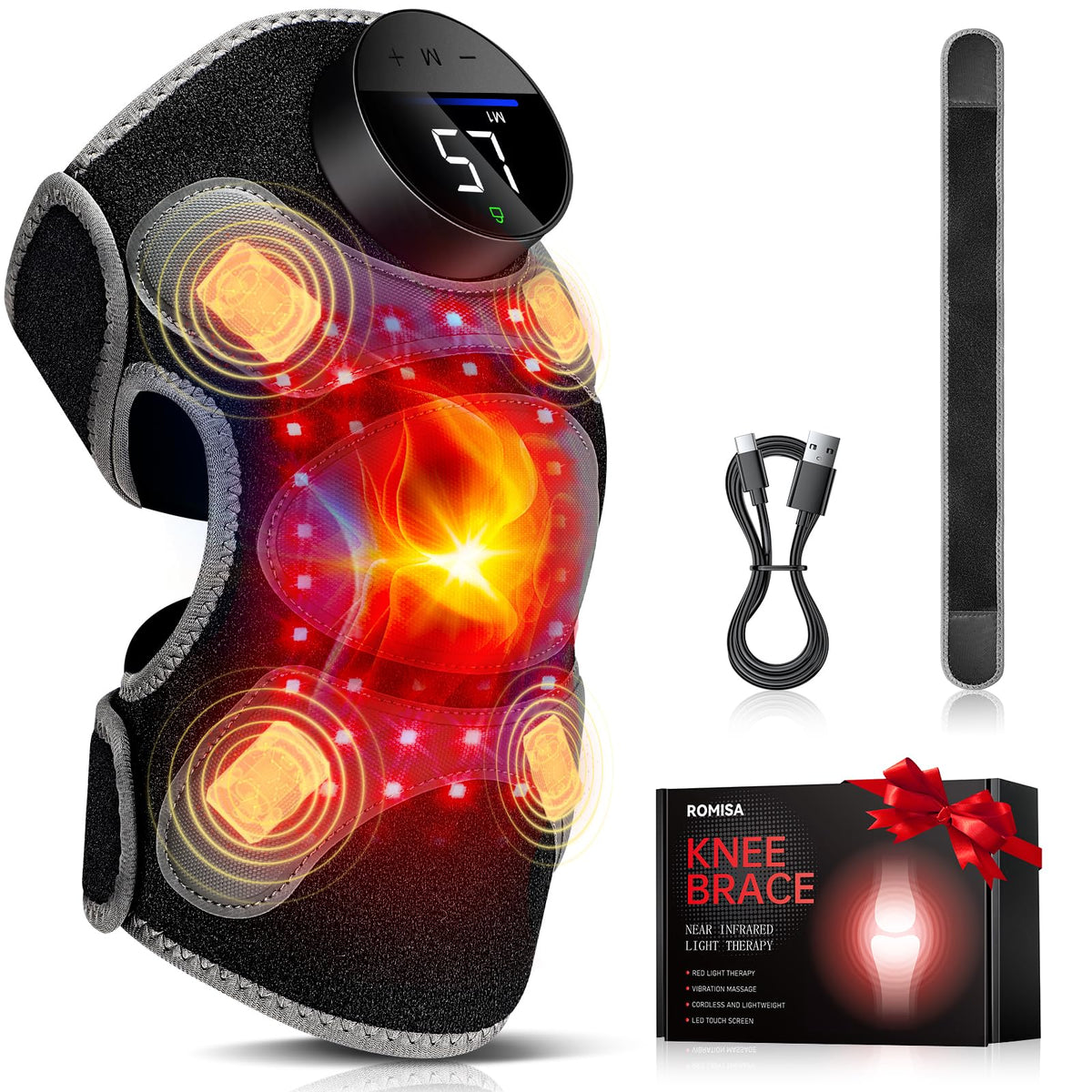 ROMISA Genou – thérapie lumière rouge 660nm et 850nm pour le confort.