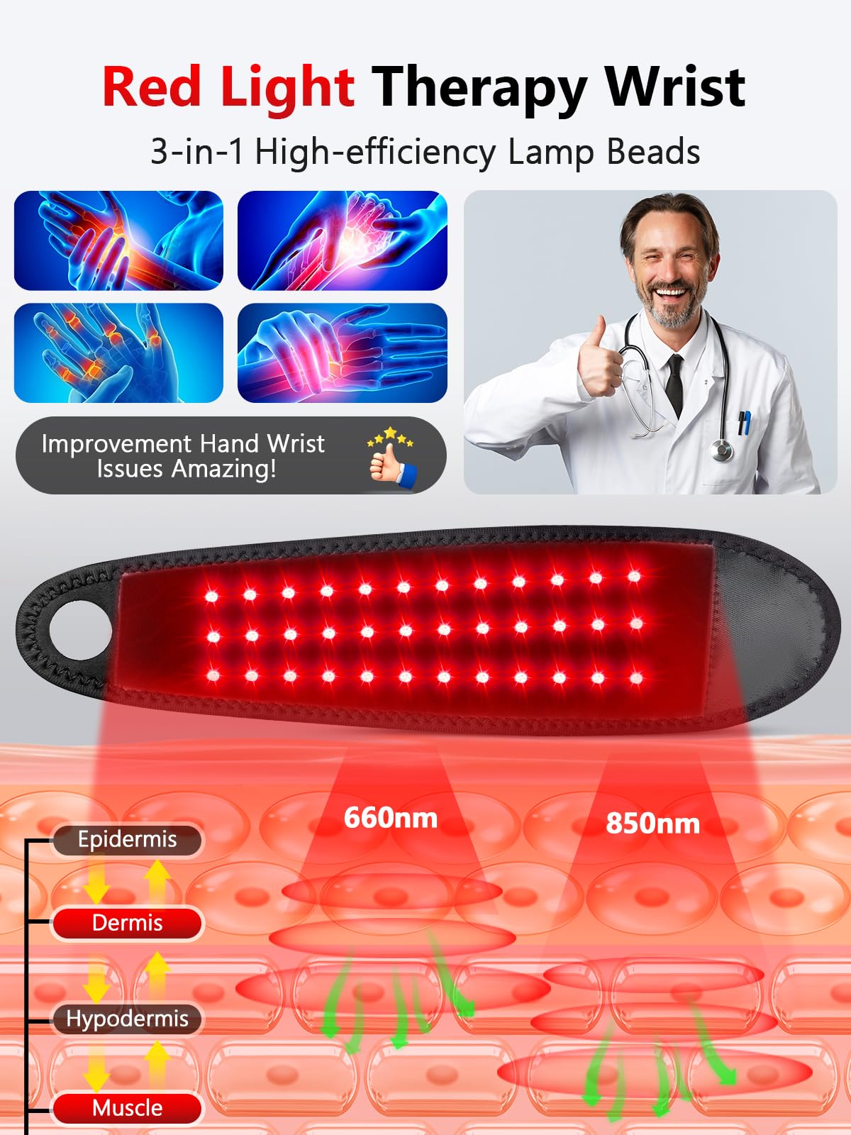 ROMISA Combinaison de lumières rouge et infrarouge couvre une utilisation variée