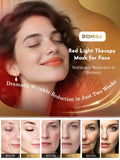 ROMISA masque lumière orange 600 nm réduit les rougeurs du visage.