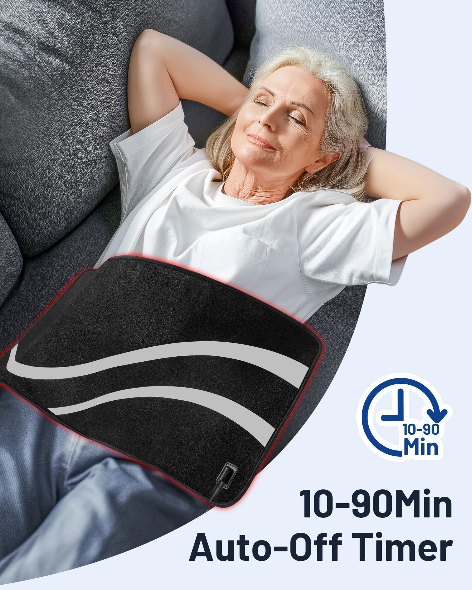 ROMISA tapis lumière rouge, focus abdomen, chaleur douce pendant la récupération