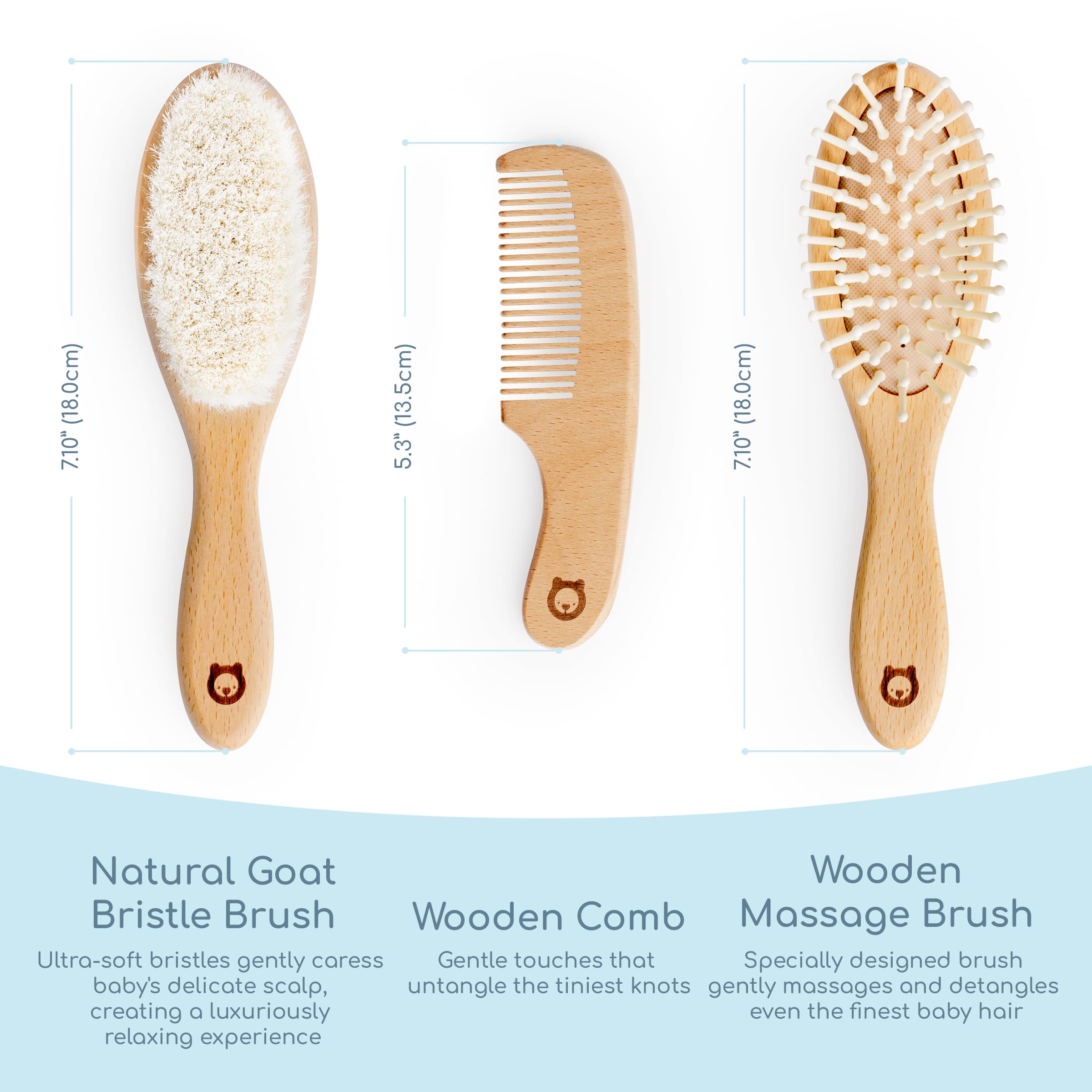 ROMY RO peigne naturel en bois pour cheveux fins et fragiles