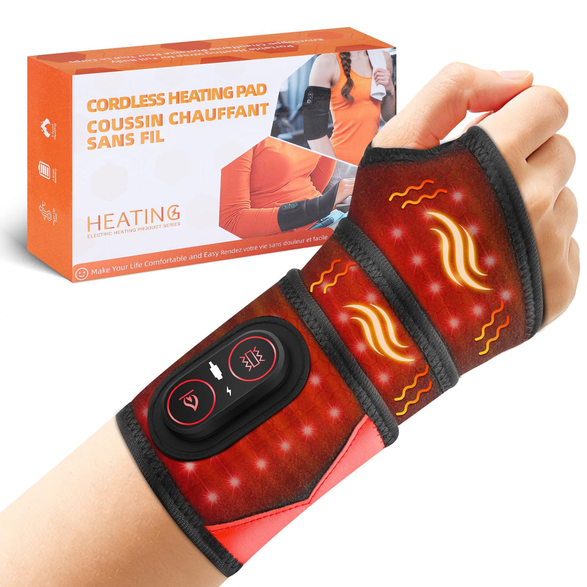 ROMYSE bracelet poignet chauffant sans fil pour confort quotidien.