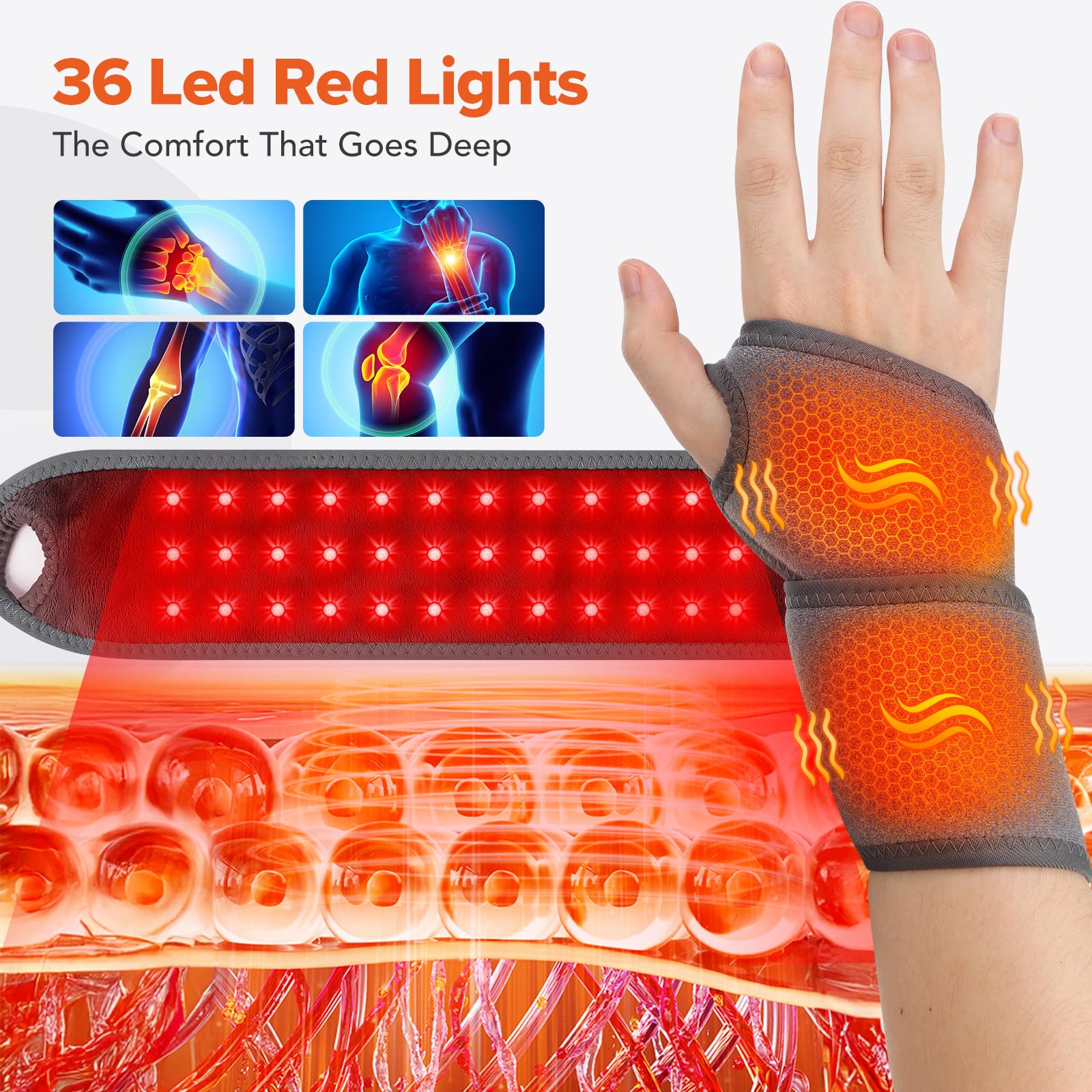 ROMYSE brace-poignet, massage et vibration pour muscles détendus.