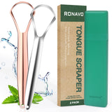 RONAVO gratte-langue en inox argent pour haleine fraîche et hygiène buccale
