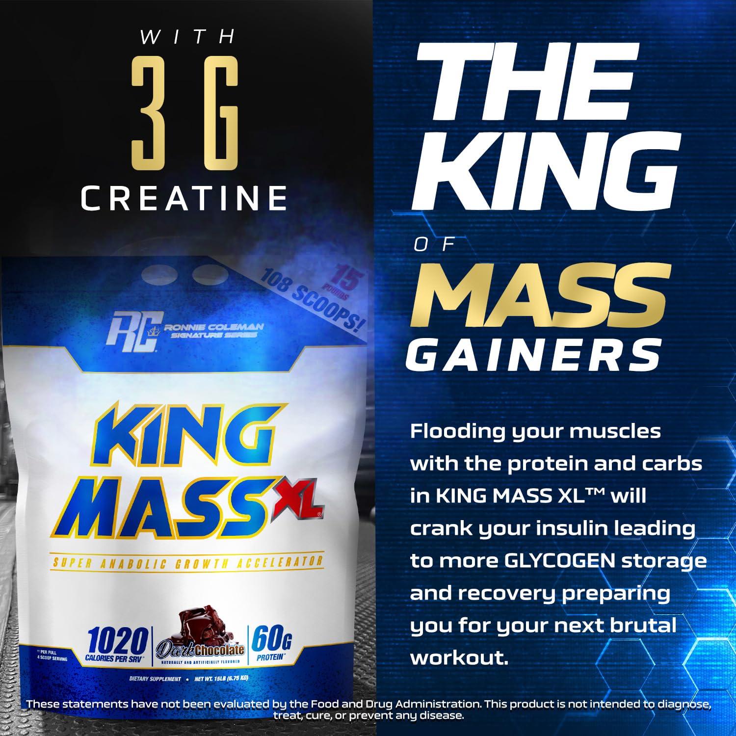 Dose et instructions King Mass XL pour une préparation rapide et pratique.