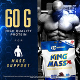 Ingrédients créatine glutamine King Mass XL pour soutenir la récupération et l'effort.