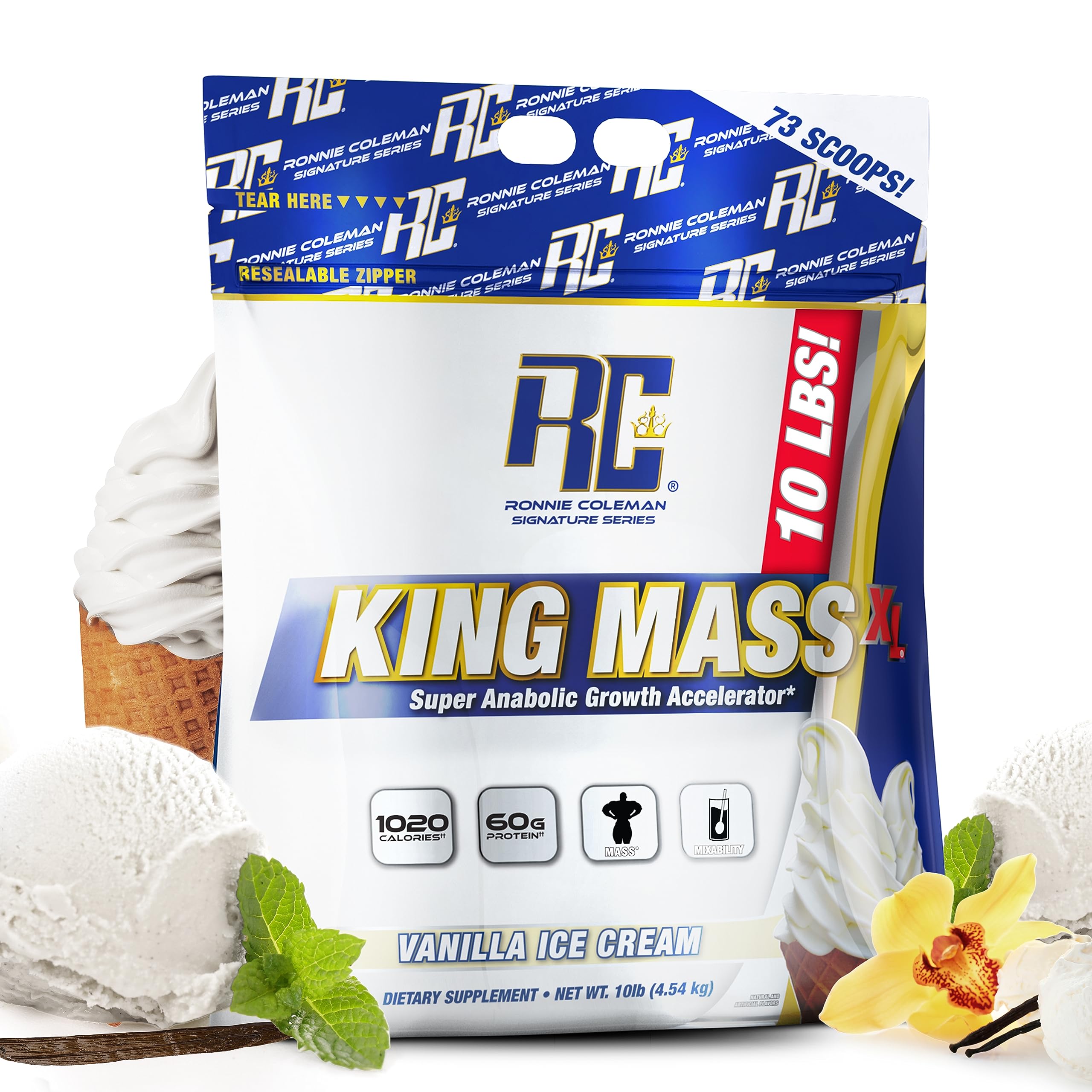 King Mass XL de Ronnie Coleman en vanille, soutien à la prise de masse et récupération.