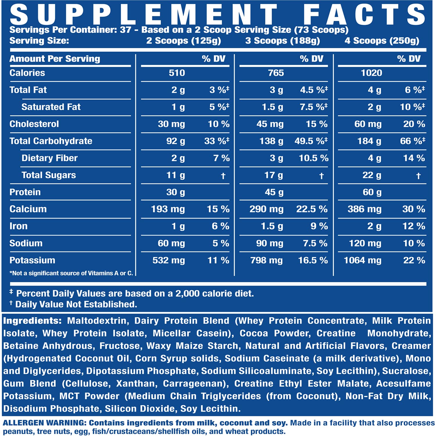 Ronnie Coleman King Mass XL — préparation rapide, calories pratiques