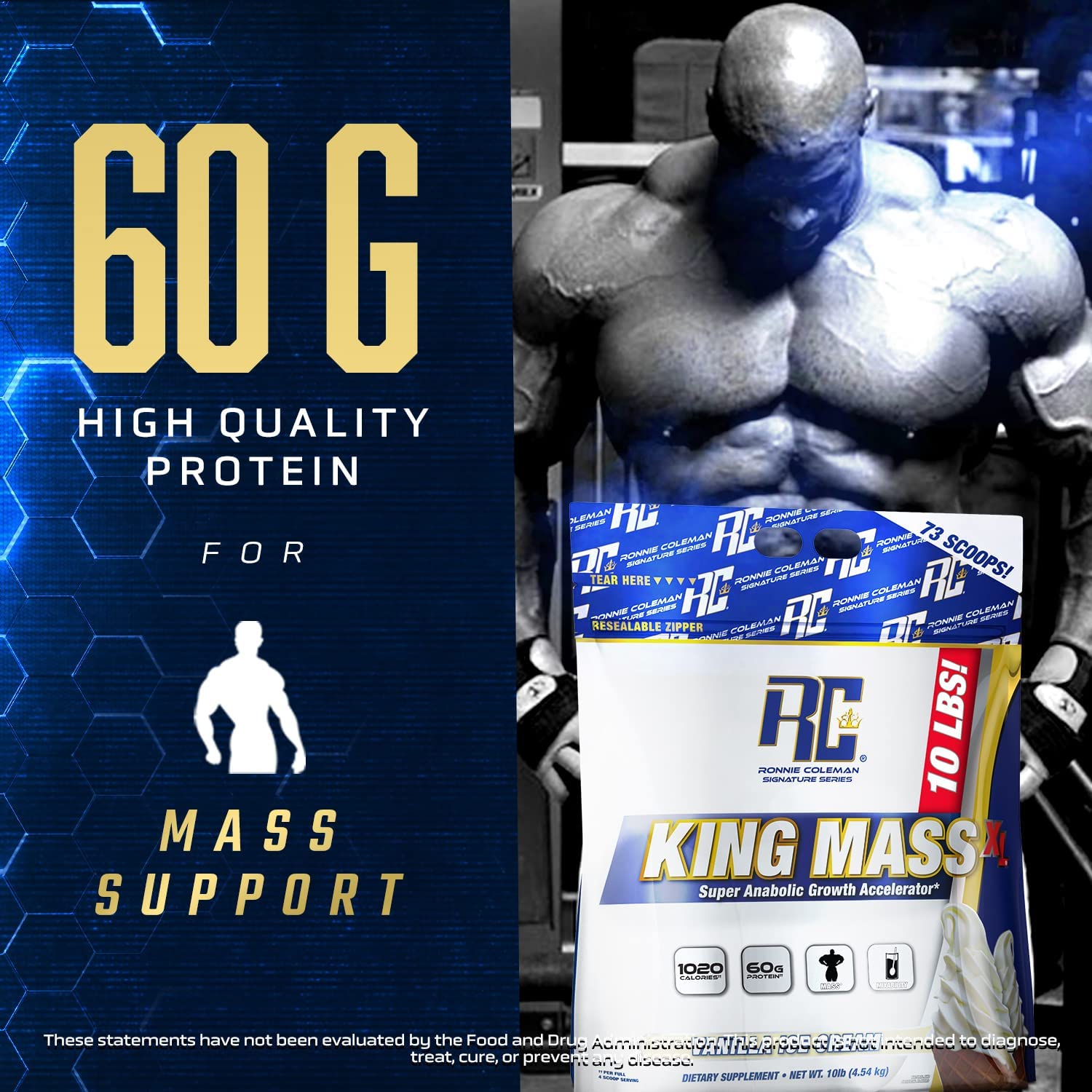 Ronnie Coleman King Mass XL — shake crémeux chocolat, goût appétissant