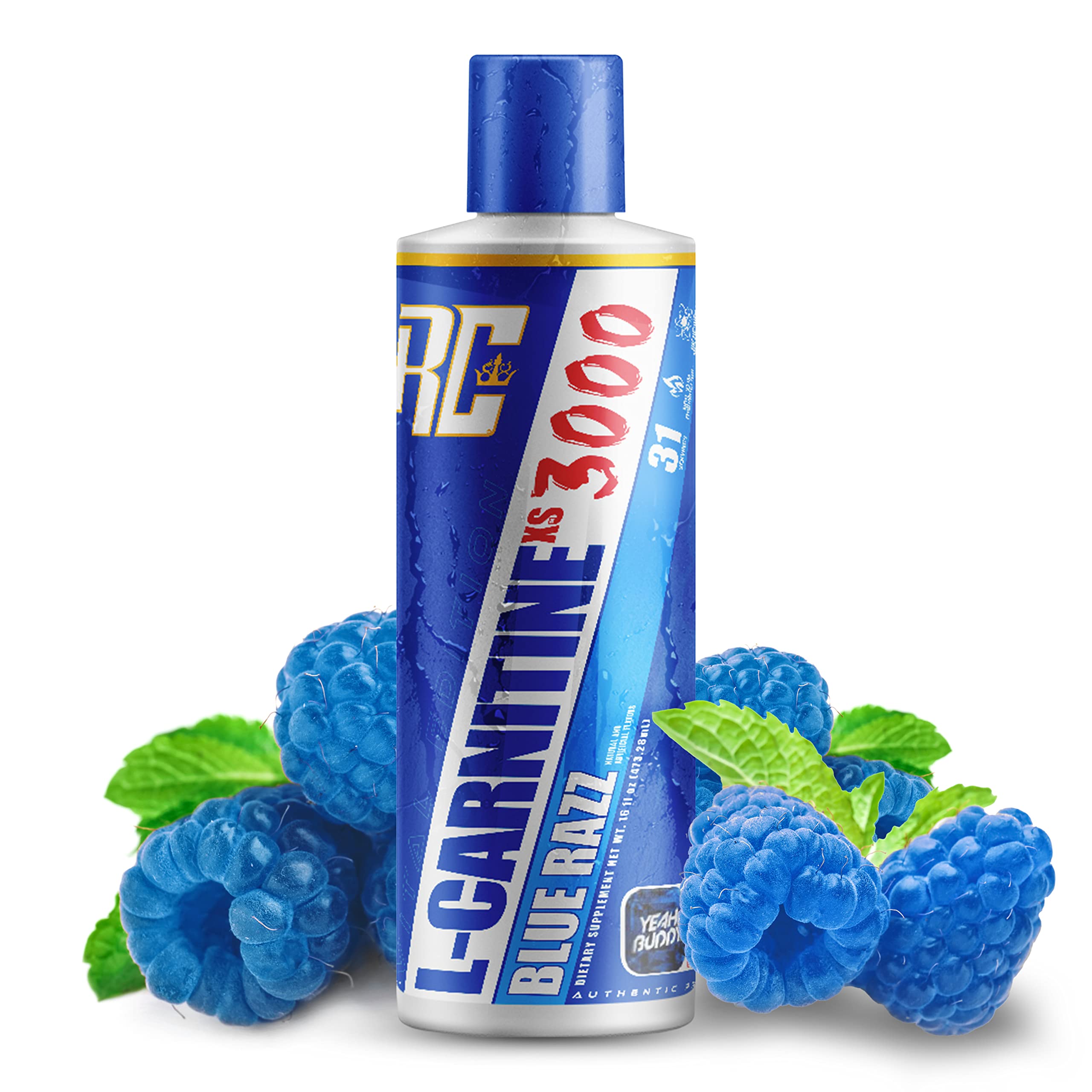 Bouteille Ronnie Coleman L-Carnitine XS 3000 au goût Framboise Bleue et pratique.