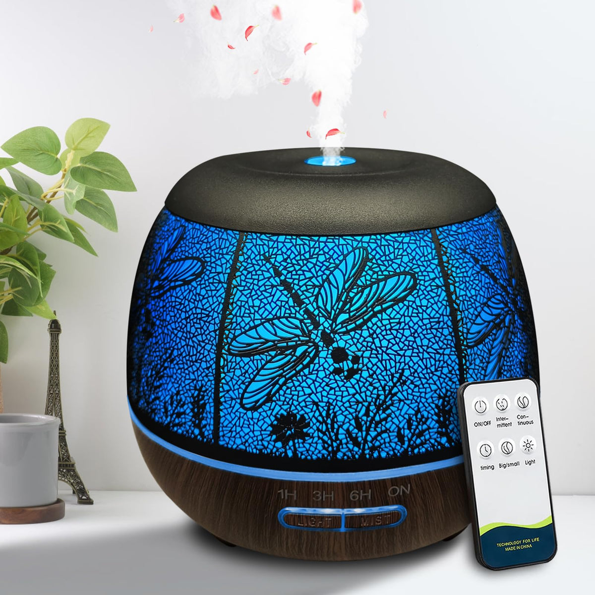 Roonbo Dragonfly montre le design métal creux pour une décoration moderne et élégante.