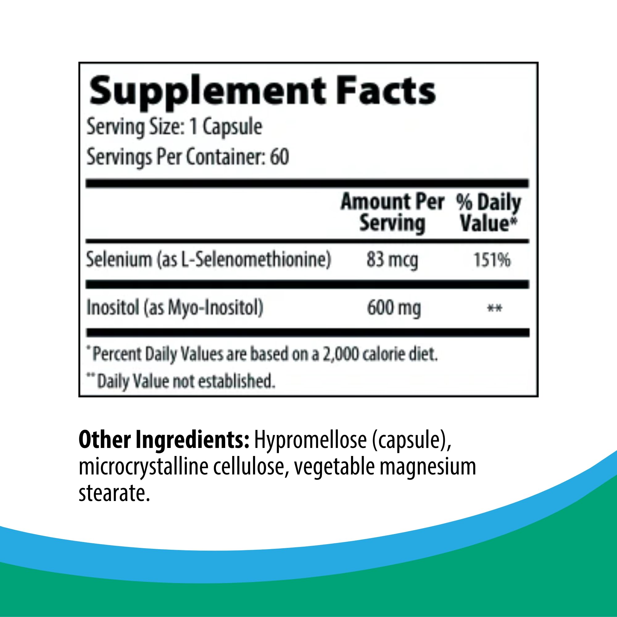 Rootcology Selenium Myo-Inositol: capsules faciles à avaler pour une routine quotidienne.