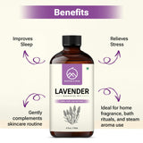 ROOTED & RAW huile lavande, gouttes ambrées faciles pour aromathérapie et diffusion.