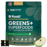 Gommes ROOTI Super Greens dans la boîte, pratique pour votre routine.