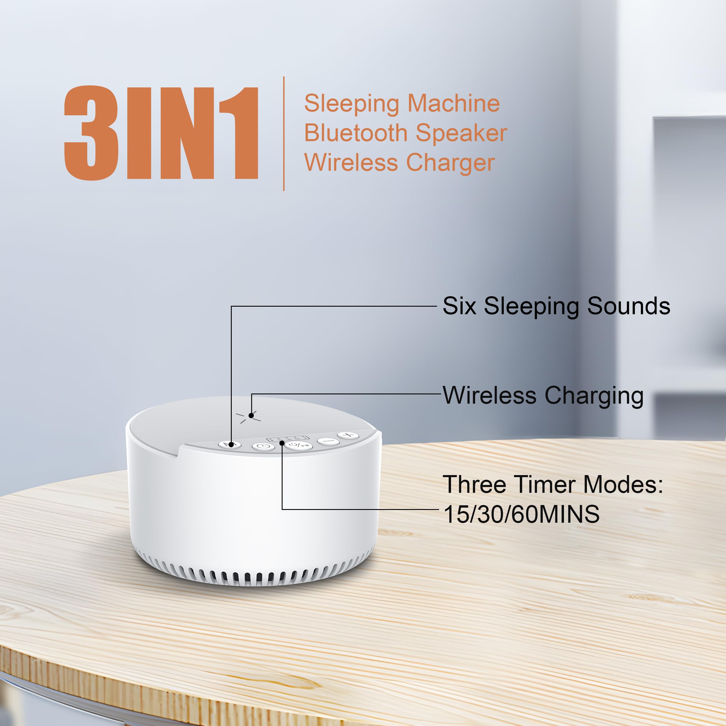 RORENSE chargeur sans fil et enceinte Bluetooth intégré, pratique pour téléphones et travail.