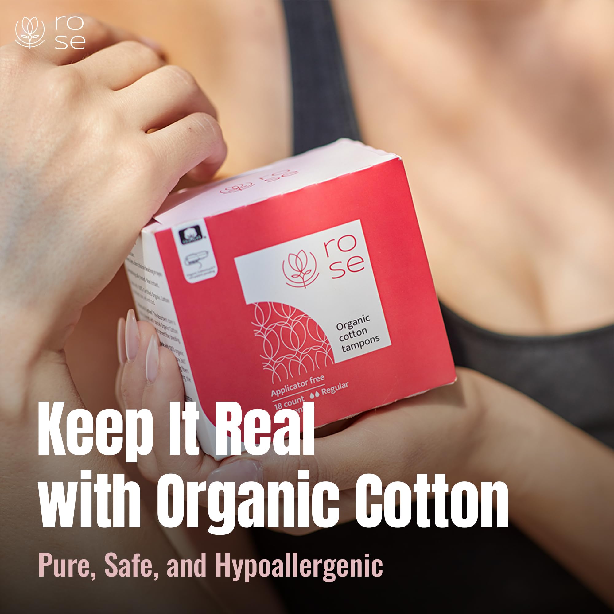 ROSE tampons sans toxines – douceur hypoallergenique pour peaux sensibles.