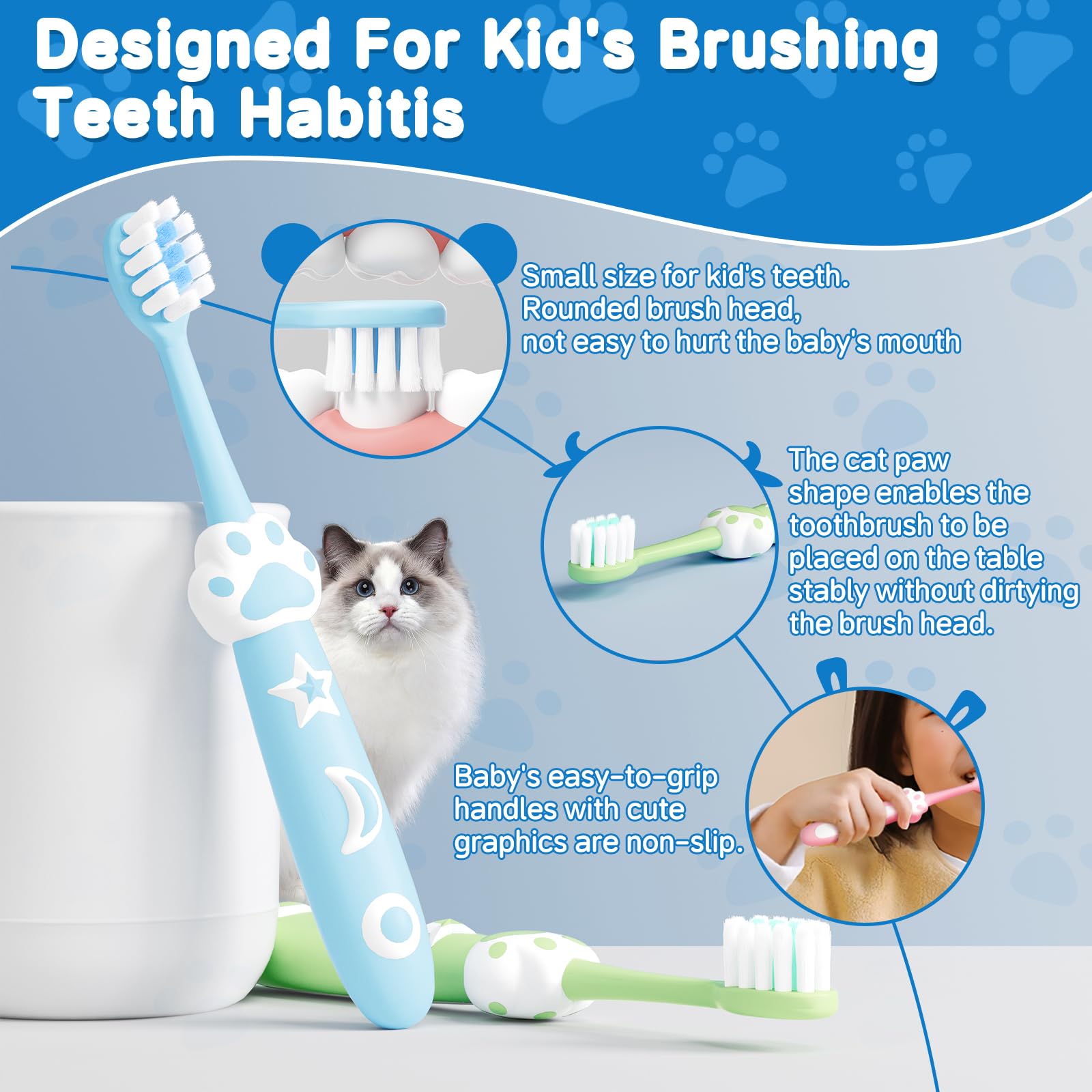 RoseFish design-centre-stable, la brosse tient bien sur la table.
