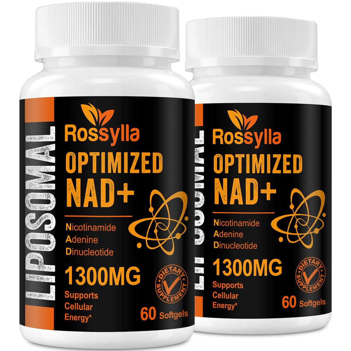 Bouteille Rossylla NAD liposomal 1300 mg pour une absorption optimisée.