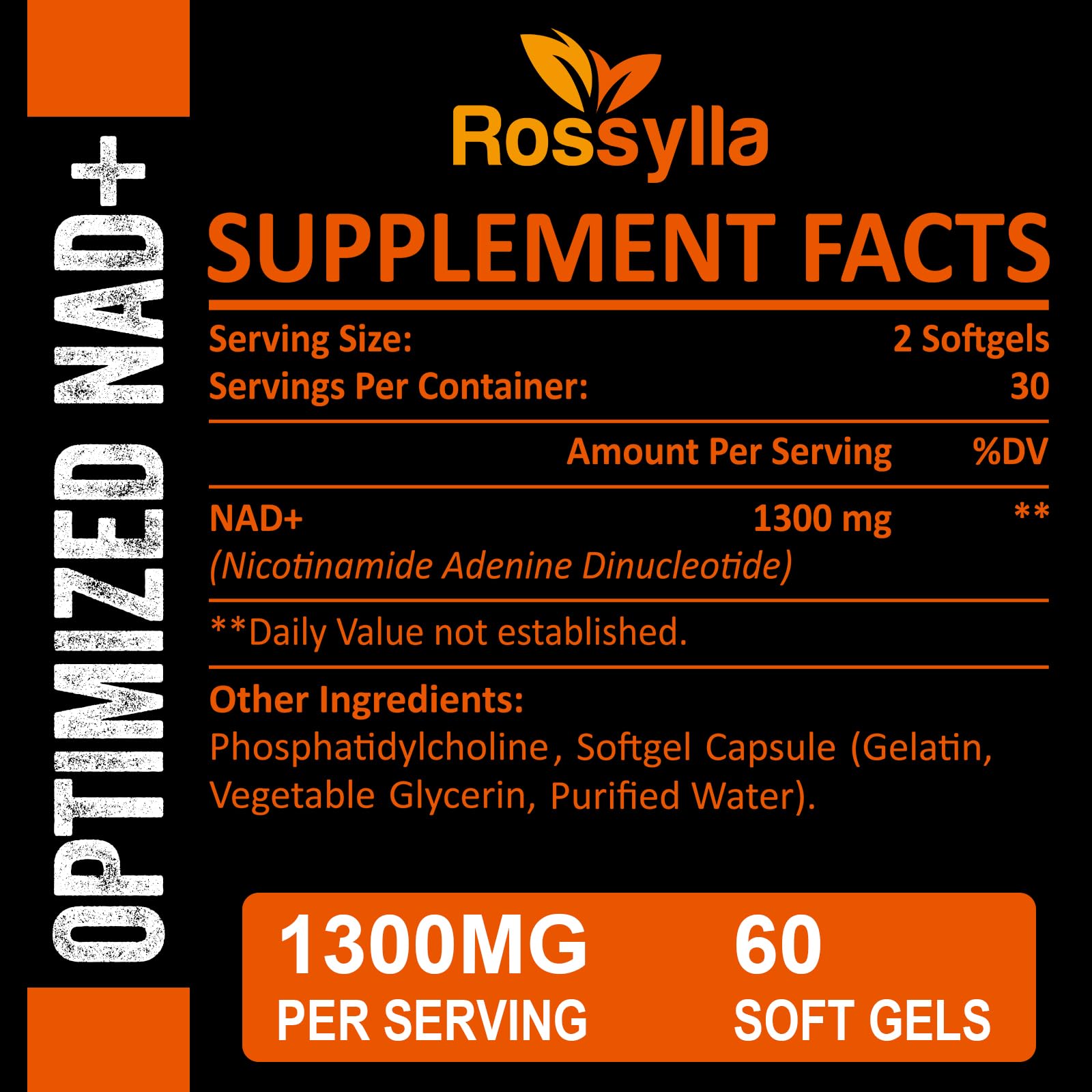 Capsules Rossylla NAD, absorption supérieure grâce à la liposomale.