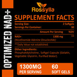 Capsules Rossylla NAD, absorption supérieure grâce à la liposomale.